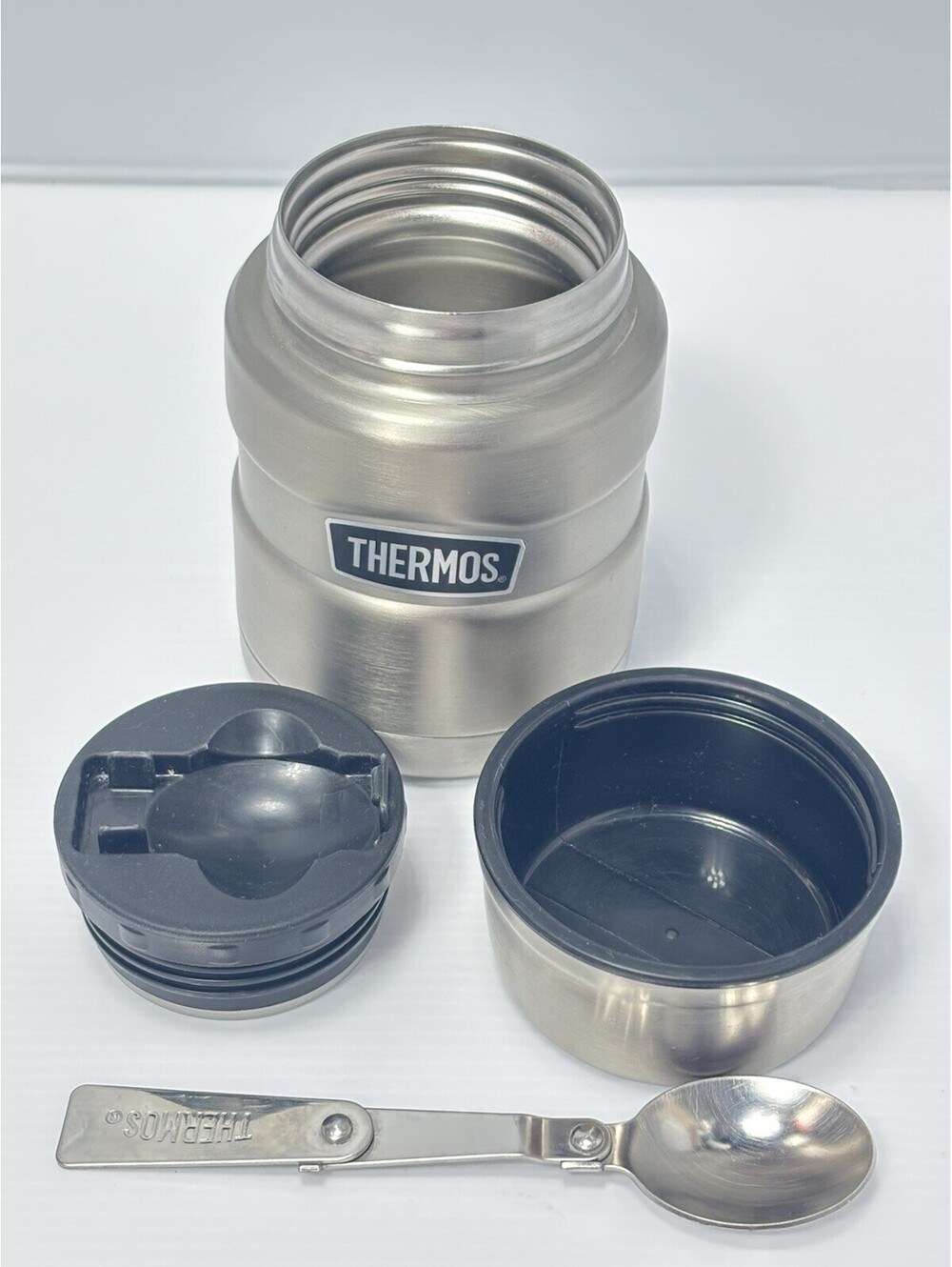 Thermos Stainless Steel 16 oz Vacuum Insulated Food Jar Hot Cold Container Spoon